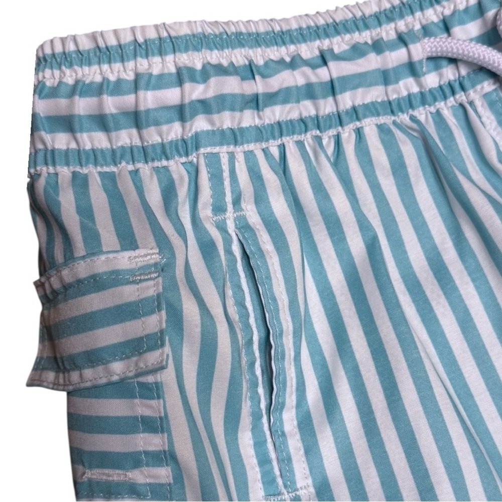 Dondolo Boys 18M Blue White Striped Swim Shorts Trunks Adjustable Pocket - Picture 3 of 6